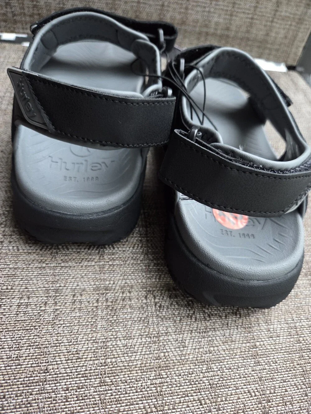 Hurley Men's Odessa Strap Sandals in Black and Gray